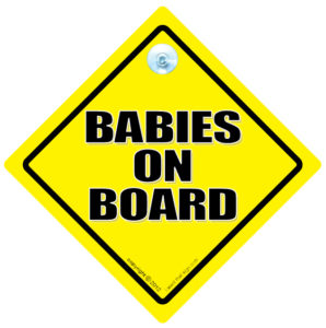 Baby on Board stickers help give guidance to first responders