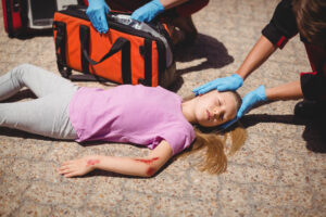 girl in an accident